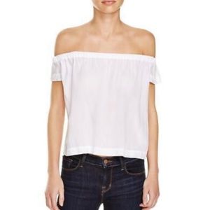 BELLA DAHL WHITE OFF THE SHOULDER TOP